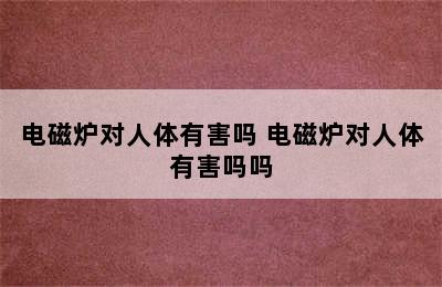 电磁炉对人体有害吗 电磁炉对人体有害吗吗